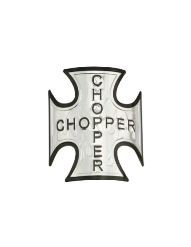 Iron Cross Name Plate Chrome W/Flame.